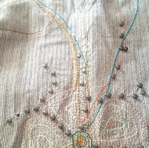 Aziza DB Sport/Boho Cotton Embroidered Pants sz10 - Picture 3 of 8